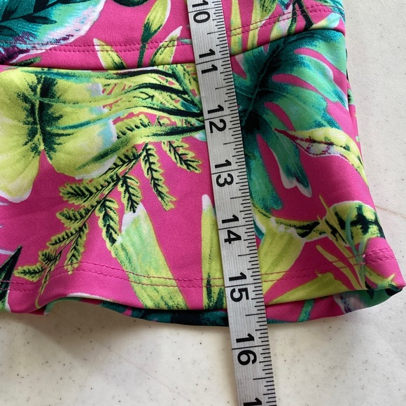Tommy Bahama Golf Pink Tropical Leaf Ruffle Skort - Picture 8 of 8